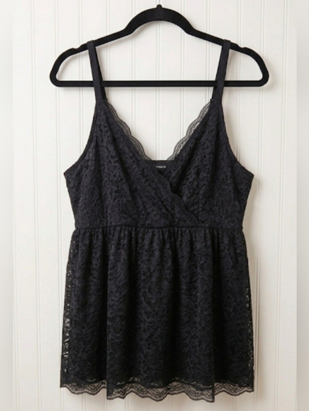Torrid Black Lace Surplice Babydoll Cami NWT Size 2X